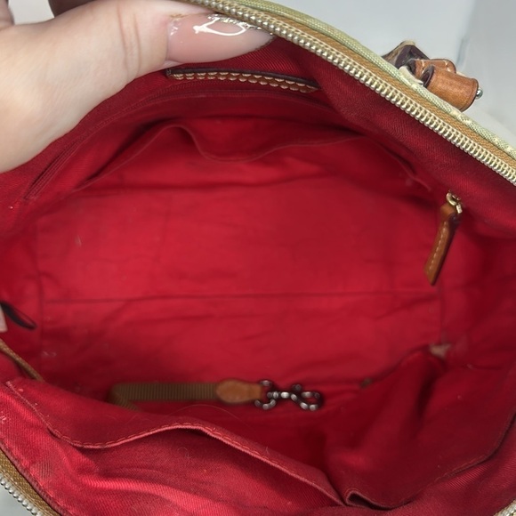 Dooney Bourke Handbag Charlie Satchel Canvas Crossbody Signature Logo Fabric - Picture 7 of 10